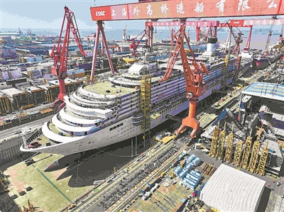 第二艘国产大邮轮完成坞内起浮